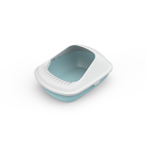 YES4PETS 2 x Large Cat Litter Box Tray With Shovel Kitty Toilet Semi-Enclosed Pet Box Blue