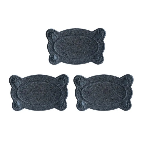 YES4PETS 3 x Pet Food Bowl Placemat Waterproof Leakproof Rubber Feeder Mat Non Slip Floor 38x58cm
