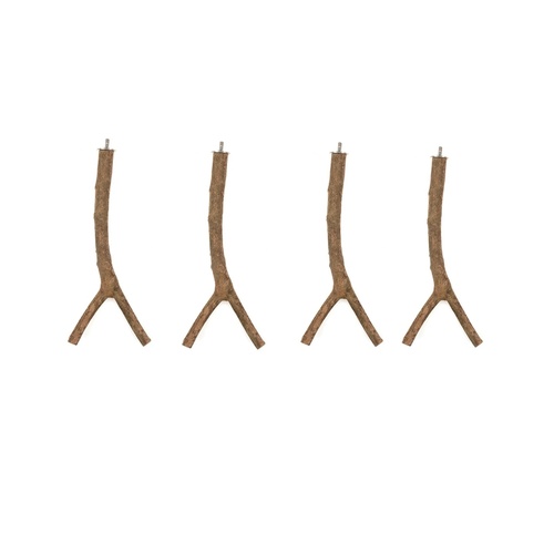 YES4PETS 4X Birch Perch MultiBranch 25cm Parrot Budgies Canaries Cockatiels Parakeet