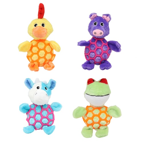 YES4PETS 2 x Pet Puppy Dog Toy Chew Play Animal Plush Toy Soft Dog Toy Duck Pig Frog
