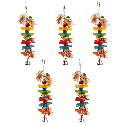 YES4PETS 5 x Small Hanging Bird Parrot Parakeet Cockatiel Budgie Bell Toy