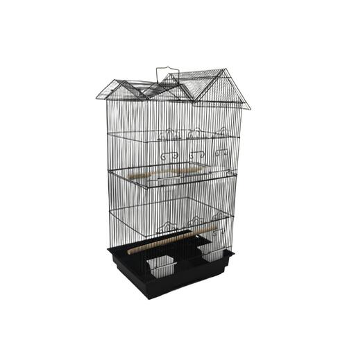 YES4PETS 4 X Medium Size Bird Cage Parrot Budgie Aviary with Perch - Black