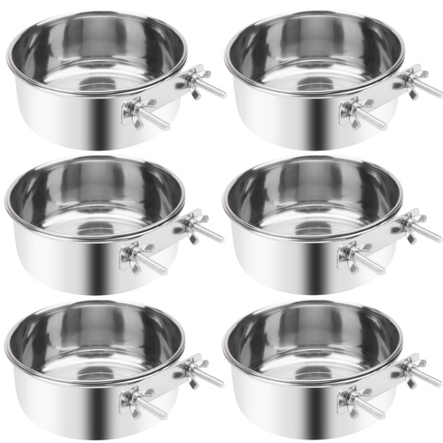 YES4PETS 6 x XL Pet Rabbit Bird Parrot Dog Cat Water Food Bowl Feeder Coop Cup 18cm Diameter