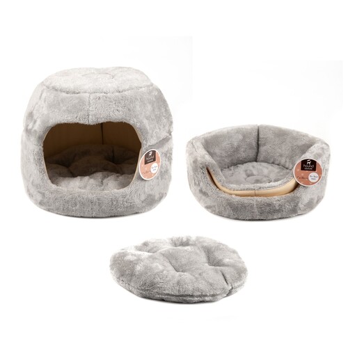 YES4PETS Cat Cave Soft Cushion Igloo Kitten Cat Bed Mat House Dog Puppy Bed