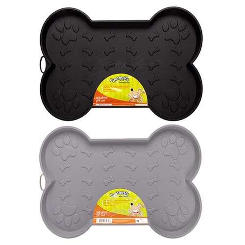 YES4PETS 2 x Pet Dog Cat Food Bowl Placemat Waterproof Plastic Feeder Mat