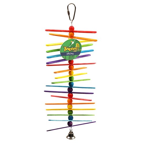 YES4PETS 3 x Hanging Swing Bird Parrot Parakeet Cockatiel Budgie Toy With Bells