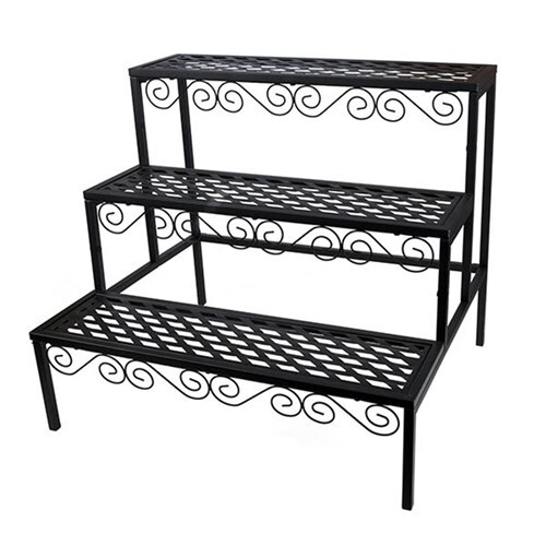 YES4HOMES 3 Tier Metal Plant Stand Flower Pot Planter Display Rack Garden Balcony Shelf