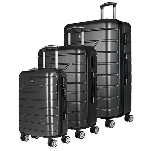 YES4HOMES Expandable ABS Luggage Suitcase Set 3 Code Lock Travel Carry  Bag Trolley Black