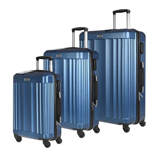 YES4HOMES ABS Luggage Suitcase Set 3 Code Lock Travel Carry  Bag Trolley Blue