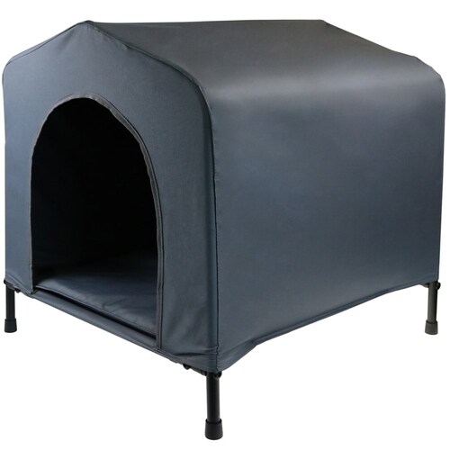 YES4PETS Grey L Portable Flea and Mite Resistant Dog Kennel House W Cushion