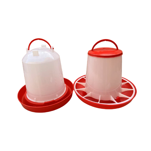 YES4PETS XL Farm Poultry Bird Chicken Water Drinker 6 L & 6 kg Food Grain Seed Feeder Set