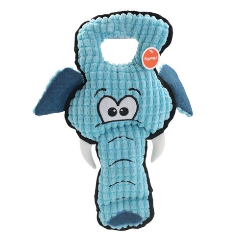 YES4PETS 2 x Pet Dog Puppy Tugger Play Animal Plush Toy 30 cm Elephant/ Hippo/ Alligator
