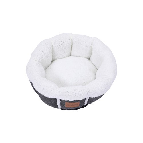 YES4PETS Small Charcoal White Washable Snuggler Soft Pet Dog Puppy Cat Bed