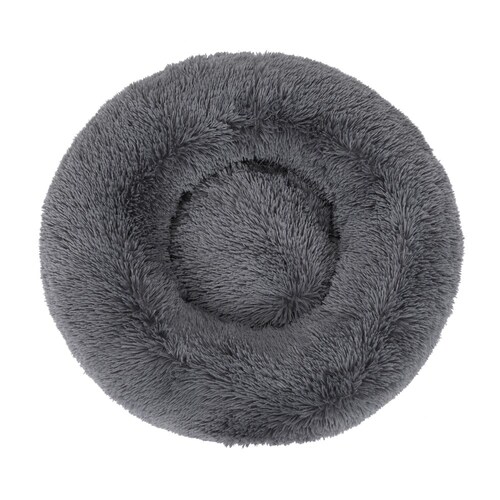 YES4PETS Large Round Calming Plush Cat Dog Bed Large Comfy Puppy Fluffy Bed Mattress 70x70x21cm