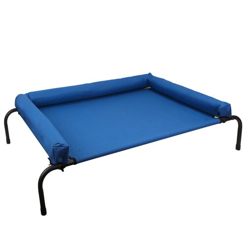 YES4PETS Blue Elevated Bolster Pet Dog Puppy Washable Raised Framed Bed 122x72x29 cm