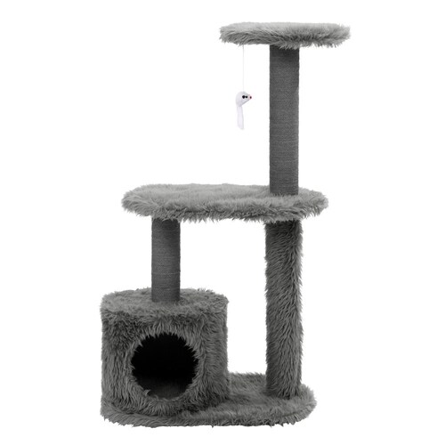 YES4PETS Grey Cat Scratching Tree Scratcher Post Pole Furniture Gym House