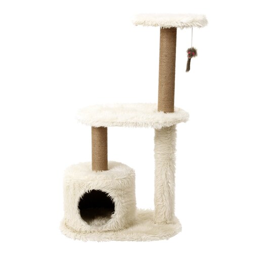 YES4PETS Beige Cat Scratching Tree Scratcher Post Pole Furniture Gym House
