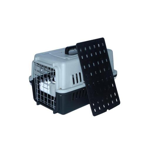 YES4PETS Small Dog Cat Crate Pet Airline Carrier Cage With Bowl and Tray-Black