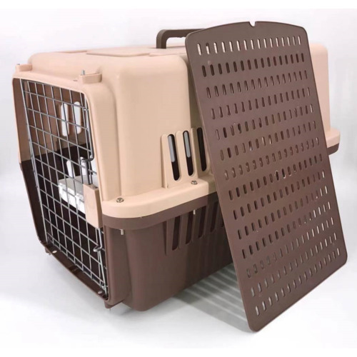 Large Airline Dog Cat Crate Pet Carrier Cage With Tray And Bowl