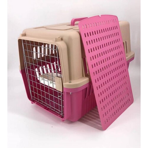 YES4PETS Large Dog Cat Crate Pet Carrier Airline Rabbit Cage With Tray And Bowl