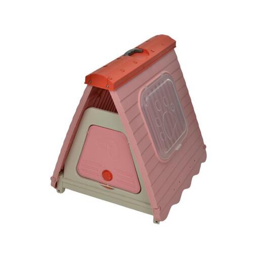 YES4PETS Small Foldable Plastic Pet Dog Puppy Cat House Kennel Pink