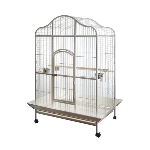 YES4PETS White XL Bird Cage Pet Parrot Aviary with Perch & Feeder 