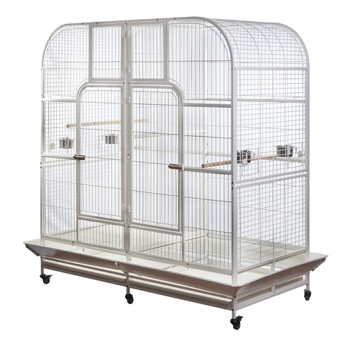 YES4PETS XXXL 185 cm White Bird Cage Pet Parrot Aviary Perch Castor Wheel Removable Divider