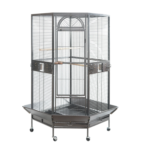 YES4PETS 161 cm XL Corner Bird Cage Pet Parrot Aviary Perch Castor Wheel