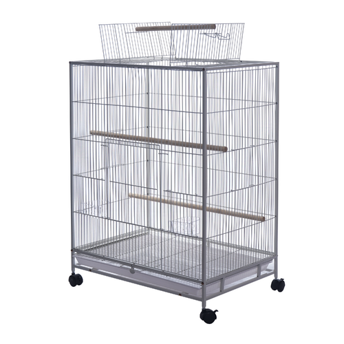 YES4PETS 98cm Bird Cage Parrot Aviary Pet Stand-alone Budgie Perch Castor Wheels