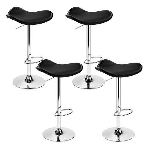 Artiss 4x Kitchen Bar Stools Swivel Bar Stool Leather Gas Lift Chair Black