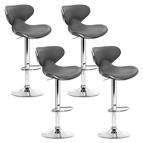 Artiss 4x Kitchen Bar Stools Swivel Bar Stool Leather Gas Lift Chairs Grey