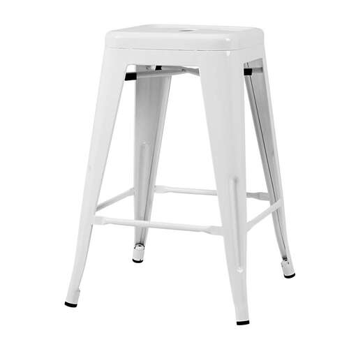 Artiss Set of 4 Replica Tolix Bar Stools Metal Bar Stool Kitchen Cafe Chair 61cm White