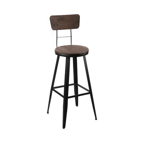 Artiss Industrial Swivel Bar Stool - Black