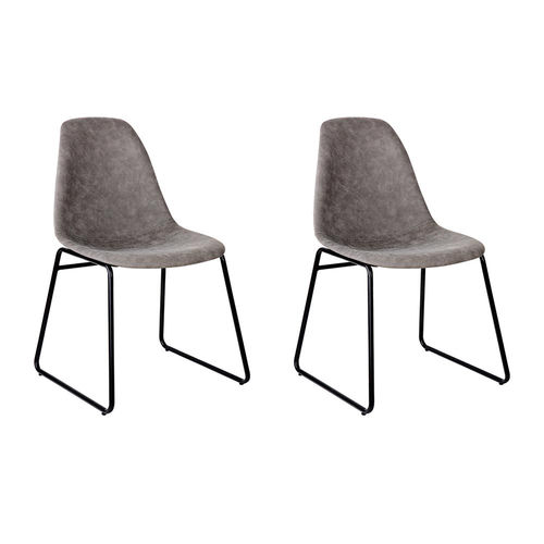 Artiss Set of 2 PU Leather Dining Chairs - Grey