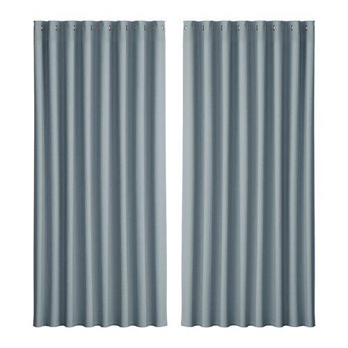 Artiss 2X Blockout Curtains Eyelet 300x230cm Grey