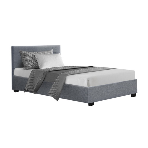 Artiss LISA King Single Size Gas Lift Bed Frame Base With Storage Mattress Grey Fabric