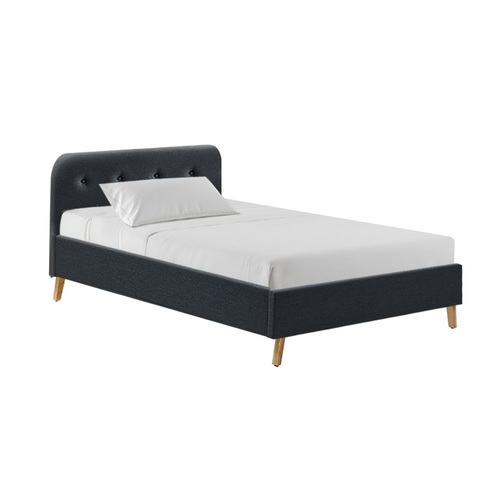 Artiss King Single Size Bed Frame Base Mattress Fabric Wooden Charcoal POLA