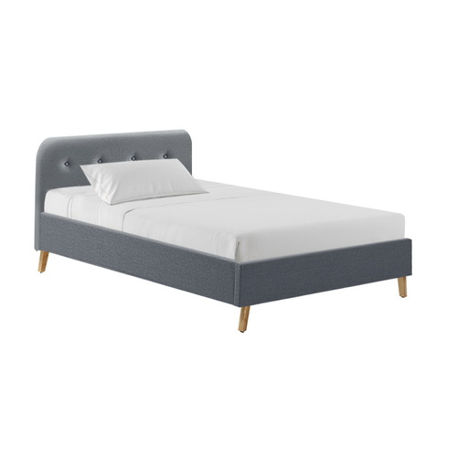 Artiss King Single Size Bed Frame Base Mattress  Fabric Wooden Grey POLA