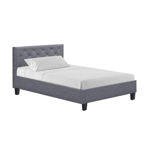 Artiss King Single Size Bed Frame Base Mattress Platform Fabric Wooden Grey VAN