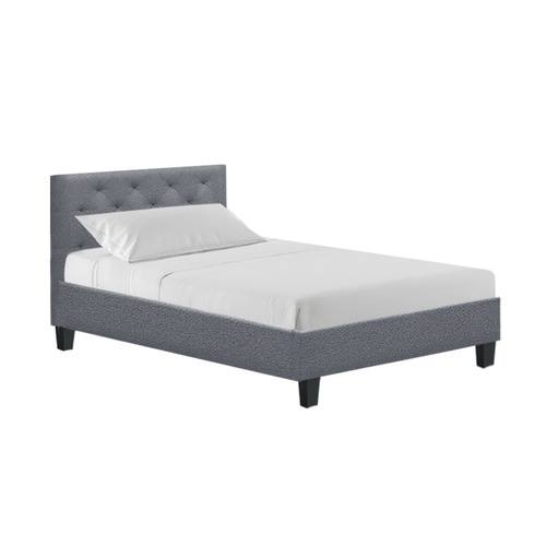 Artiss Single Size Bed Frame Base Mattress Platform Fabric Wooden Grey VAN