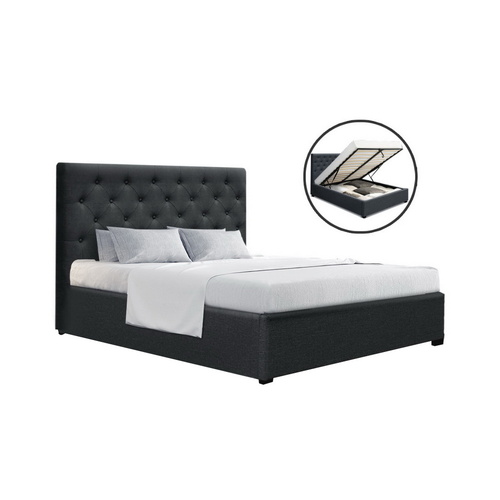 Artiss Bed Frame Double Size Gas Lift Charcoal VILA