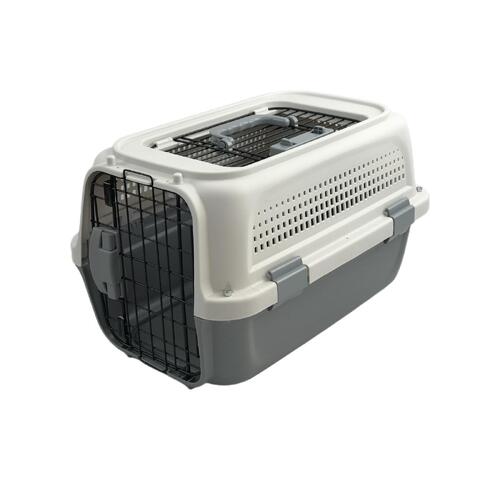 YES4PETS Medium Dog Cat Rabbit Crate Pet Kitten Carrier Parrot Cage Grey