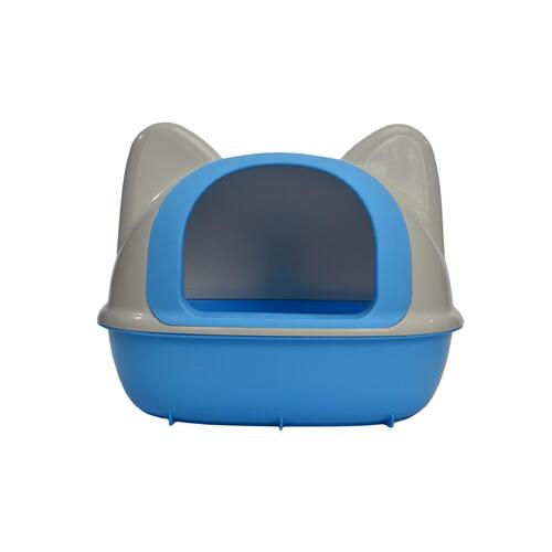YES4PETS Large Hooded Cat Toilet Litter Box Tray House With Scoop Blue