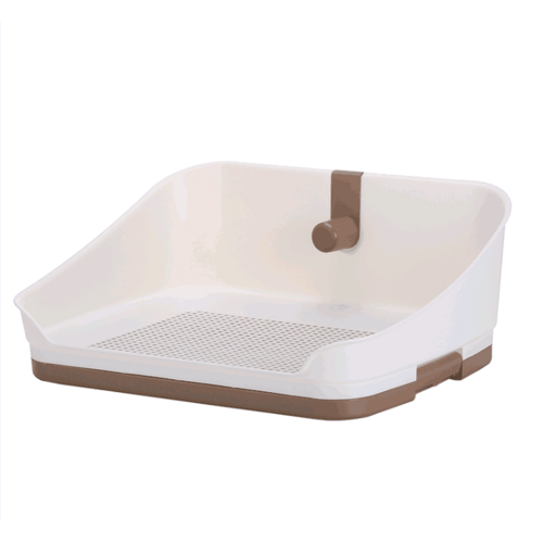 YES4PETS Medium Portable Dog Potty Training Tray Pet Puppy Toilet Trays Loo Pad Mat With Wall Brown