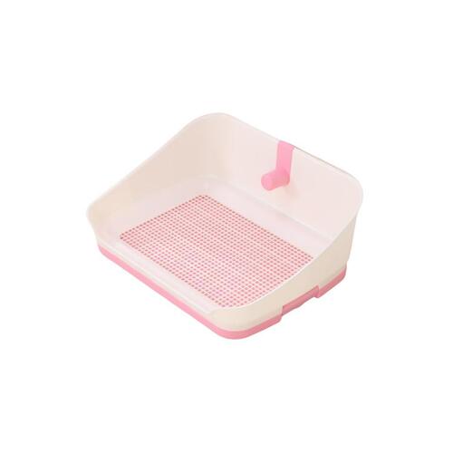 YES4PETS Medium Portable Dog Potty Training Tray Pet Puppy Toilet Trays Loo Pad Mat With Wall Pink