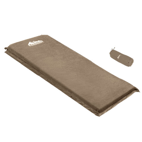 Weisshorn Self Inflating Mattress Camping Sleeping Mat Air Bed Single Coffee
