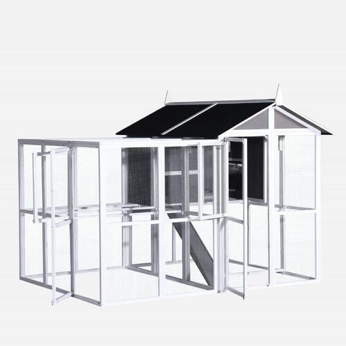 YES4PETS Grey XXXL Chicken Coop Rabbit Guinea Pig Hutch Ferret Hen Cat Bird House