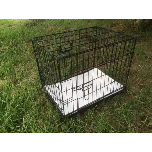 24' Collapsible Metal Dog Crate Puppy Cage Cat Carrier With Mat
