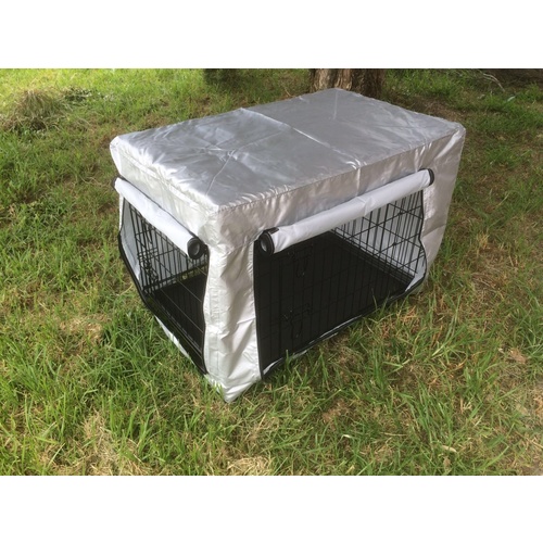 30' Collapsible Metal Dog Crate Cage Cat Carrier With Cover