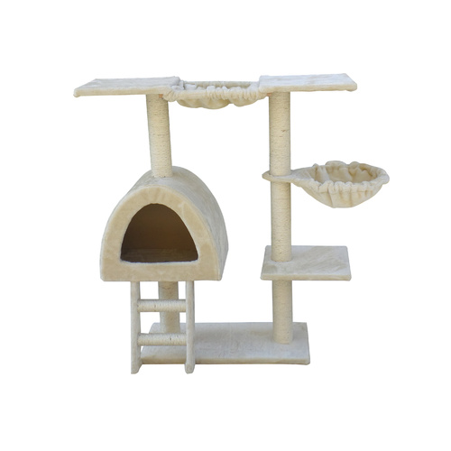YES4PETS 100 cm Beige Cat Scratching Post Tree  Scratcher House
